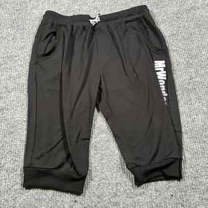 Mr Wonder Mens Jogger Capri Pants Size L Black Drawstring Stretch Athletic